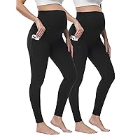 HOFISH Women's Maternity Leggings Over The Belly Soft Non-See-Through WorkoutYoga Pants Pregnancy Leggings