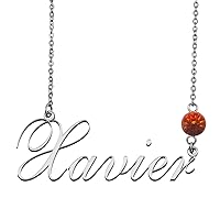 Custom Family Name Necklace with Birthstone in Silver Gold