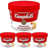 Campbell's Homestyle Chicken Noodle Soup, 15.4 Oz Microwavable Bowl (Pack of 4)