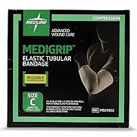 Medline Medigrip Elastic Tubular Bandages, Size C, For Large Arms Or Legs
