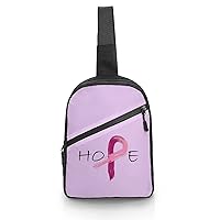Pink Ribbon - Breast Cancer Awareness Sling Backpack Chest Bag Crossbody Shoulder Bags Daypack For Casual Travel Hiking Sports