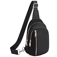 CHOLISS Crossbody Sling Bag for Women and Men - Fanny Pack Crossbody Bags for Women, Nylon Sling Backpack Travel for Hiking and Daily Use, Black