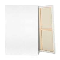 Large Canvas for Painting, 2 Pack 30x40 White Pre Stretched Canvases Fivefold Primed 100% Cotton Big Blank Canvas Boards Art Supplies for Acrylic Pouring, Oil Watercolor Painting & Wet Art Media