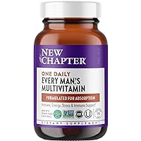 New Chapter Men’s Multivitamin + Immune, Energy & Stress Support – Every Man’s One Daily with Fermented Probiotics & Whole Foods + Vitamin D3 + Vitamin B6 & B12 + Organic Non-GMO Ingredients - 96 ct