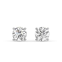 14K Solid White or Yellow Gold Lab Grown Moissanite Diamond Round Cut Solitaire Stud Earrings | 0.50, 1.0, 1.5, 2.0 CTW| Screw Back or Push Back Posts | Made in USA | By Adora Fine Jewelry