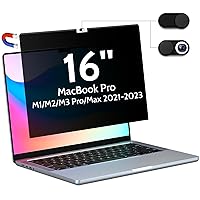 Privacy Screen MacBook Pro 16 Inch (2021-2023, M1, M2, M3) -A2991/A2485/A2780, Magnetic Removable Matte Anti Blue Light Glare Filter 16inch Privacy Screen Protector for Mac Pro 16.2