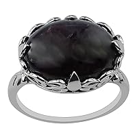 Carillon Star Ruby Oval Shape 16.54 Carat Natural Earth Mined Gemstone 14K White Gold Ring Unique Jewelry for Women & Men