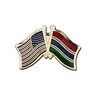 AES Wholesale Pack of 24 USA American & Gambia Country Flag Bike Hat Cap lapel Pin
