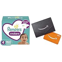 Diapers Size 4, 160 Count - Pampers Cruisers Disposable Baby Diapers, ONE Month Supply (Packaging May Vary) x2 and Amazon.com Gift Card in a Mini Envelope