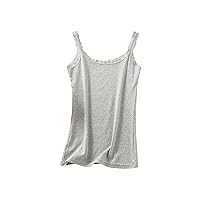 Camisole for Women Scoop Neck Lace Trim Spaghetti Strap Tank Tops Sleeveless Blouses Summer Loose Casual Yoga Cami Top