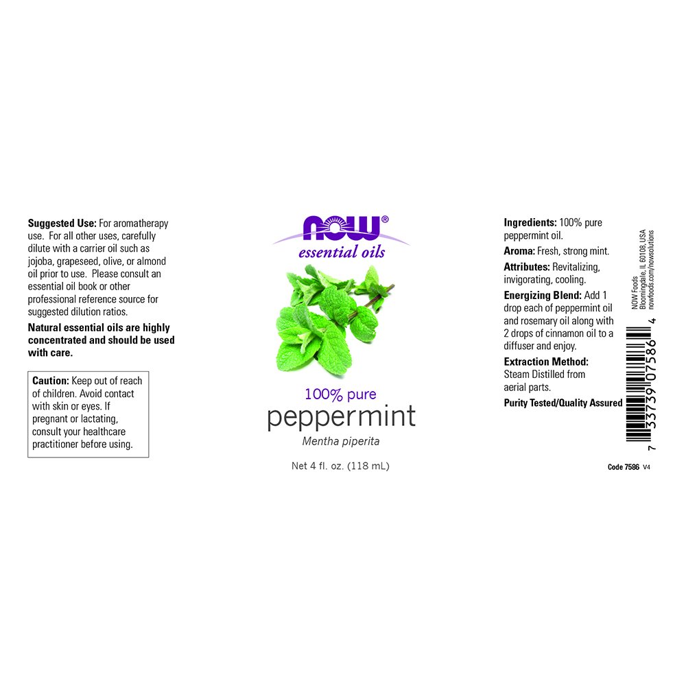 Now Peppermint Essential Oil, 4-Ounce