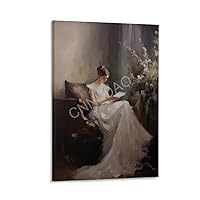 CNNLOAO Victorian Era Beautiful Elegant Lady Art Poster (5) Canvas Poster Wall Art Decor Print Picture Paintings for Living Room Bedroom Decoration Frame-style 16x24inch(40x60cm)
