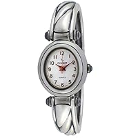 Peugeot Women's Vintage Antique Silver Cuff Bangle Watch with Easy Reader dial