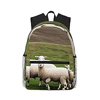 Lambs And Sheep Print Backpack For Women Men, Laptop Bookbag,Lightweight Casual Travel Daypack