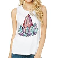Cute Crystal Women's Muscle Tank - Printed Tank Top - Illustration Workout Tank