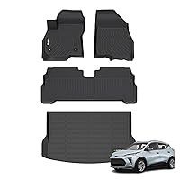 All Weather Car Floor Mats & Cargo Liner for Chevrolet Chevy Bolt EUV 2022 2023 2024 (Not EV) Custom Fit Full Set Accessories - Black