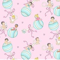 Michael Miller Fabrics Baby Girls On Minky, Pink