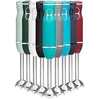 Immersion Stick Hand Blender with Stainless Steel Blades, Powerful Electric Ice Crushing 2-Speed Control Handheld Food Mixer, Purees, Smoothies, Shakes, Sauces & Soups, Turquoise