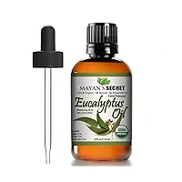 USDA Certified Organic Eucalyptus Smithii Oil Pure, Best Therapeutic Grade Essential Oil Large 4ounce Glass Bottle and Dropper