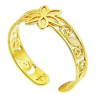 Floral Yellow Gold Toe Ring - Gold Purity:: 10K