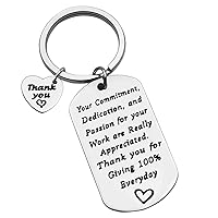 Thank You Gifts Employee Appreciation Gifts Keychain Your Commitment Dedication and Passion for Your Work are Really Appreciated Keychain Coworker Employee Gifts Thank You Gifts for Employees
