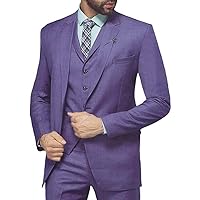 Mens Purple 6 Pc Tuxedo Suit Grooms Two Button TX1033