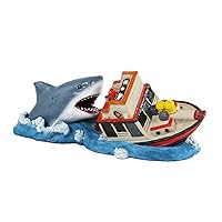 Penn-Plax Jaws Officially Licensed Aquarium Decoration – Boat Attack – Safe for Freshwater and Saltwater Fish Tanks – Small