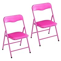 Heritage Kids 2 Pack Padded Folding Chair Set of 2, Pink