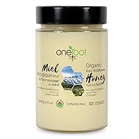 Oneroot 100% Organic Canadian Flower Honey - 17.6 Oz/1.1 Lbs, Honey Wildflower Unfiltered, Unheated & Creamed, Nutrient Rich Raw Wildflower Honey With Enzymes, Thick Natural Sweetener