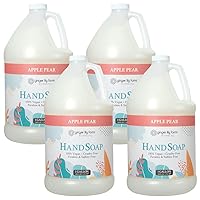 Ginger Lily Farms Botanicals All-Purpose Liquid Hand Soap Refill, 100% Vegan & Cruelty-Free, Apple Pear Scent, 1 Gallon (Pack of 4)