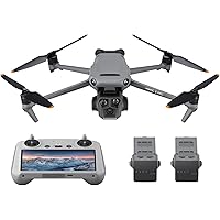 Mavic 3 Pro Fly More Combo with DJI RC, Flagship Triple-Camera Drone with 4/3 CMOS Hasselblad Camera, 15km Video Transmission, 3 Batteries, Charging Hub, FAA Remote ID Compliant
