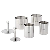 Stainless Steel 6-Piece Forming Rings with Tamper/Pushers, Silver