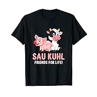 Sau Kuhl Wortwitz Word Game Cow Pig Farmer T-Shirt