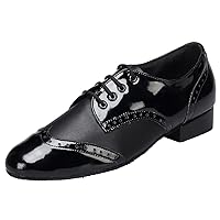 Mens Lace Up Ballroom Dance Shoes for Latin Jazz Tango Morden Rumba Social Dance Performance and Training Round Toe
