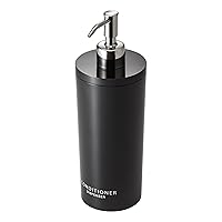 Yamazaki 2931 Tower Conditioner Dispenser Contemporary Bottle Pump for Shower, Round, Black & Silver