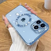OOK Phone Case Made for iPhone 13 Pro Max (6.7 Inch) with Camera Lens Protector (Compatible with MagSafe) Anti-Scratch Shockproof Electroplated Slim Phone Cover for Women Men - Blue