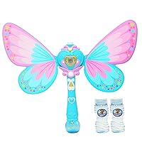 Princess Bubble Wand Girls Light up Bubble Wand with Music Automatic Bubble Machine Maker with Moveable and 2 Bottles 20ml Bubble Solutions Fun Bubble Toy, Light up Bubble Wand