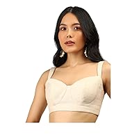 Women's Readymade Blouse For Sarees Indian Banglori Silk Bollywood Designer Padded Stitched Choli Crop Top