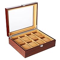 Household Wooden 8-slot Double-row Watch Case, Retro Large-capacity Watch Jewelry Storage Box, Multi-function Craft Gift Box With Lid 0130B