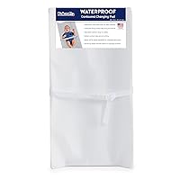 Waterproof Contoured Baby Diaper Changing Pad for Dresser or Changing Table, Easy Clean, Soybean Enhanced Foam, Safety Restraint Belt and Anchoring Straps, Made in USA - White, 17