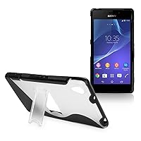 BoxWave Case Compatible with Sony Xperia Z2 (Case by BoxWave) - ColorSplash Case with Stand, Durable TPU Case w/Stand for Sony Xperia Z2 - Jet Black