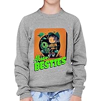 Cute Alien Kids' Raglan Sweatshirt - Funny Sponge Fleece Sweatshirt - Graphic Sweatshirt