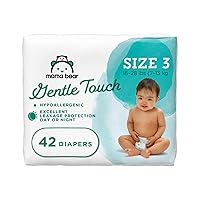 Amazon Brand - Mama Bear Gentle Touch Diapers, Hypoallergenic, Size 3 (42 Count), White, Pack of 1