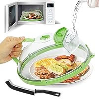 Microwave Splatter Cover for Food Guard: Clear Microwave Plate Cover Lid with Handle 10 Inch Microwave Food Splash Cover BPA Free, Dish Bowl Cover, Home Kitchen Gadgets and Accessories (Green)