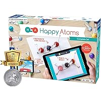 Happy Atoms Magnetic Molecular Modeling Complete Set | Intro to Atoms, Molecules, Bonding, Chemistry | Create Thousands of Molecules, 216 Activities, Plus Free Educational App for iOS, Android