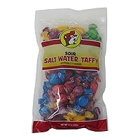 Buc-ees Assorted Gourmet Sour Salt Water Taffy in a Resealable Bag, One 12 Ounce Bag