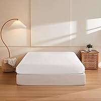 THXSILK Bedding Silk Fitted Sheet Twin-XL Size with Deep Pocket, 6A+ Top Grade 100% Pure Mulberry Silk, 1 Fitted Sheet Only, White