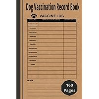 Dog Vaccination Record Book 160 pages: Dog Health Log Book | Puppy Vaccine Vaccination Shot Record | Puppies Pet Medical Health Record