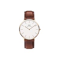 Daniel Wellington Classic St Mawes Brown Rose Gold Watch 40mm Leather Men