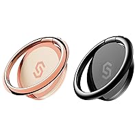 Syncwire Cell Phone Ring Holder Stand, 360 Degree Rotation Universal Finger Ring Kickstand with Polished Metal Phone Grip for Magnetic Car Mount Compatible with iPhone, Samsung, LG, Sony, HTC - 2 Pack